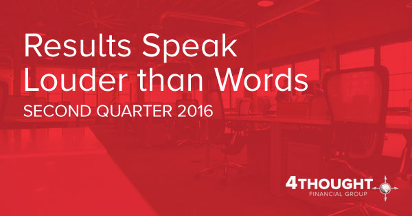 Results Speak Louder than Words - Second Quarter 2016