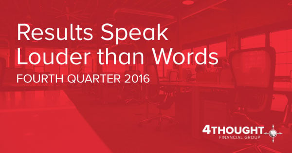 Results Speak Louder than Words - Fourth Quarter 2016